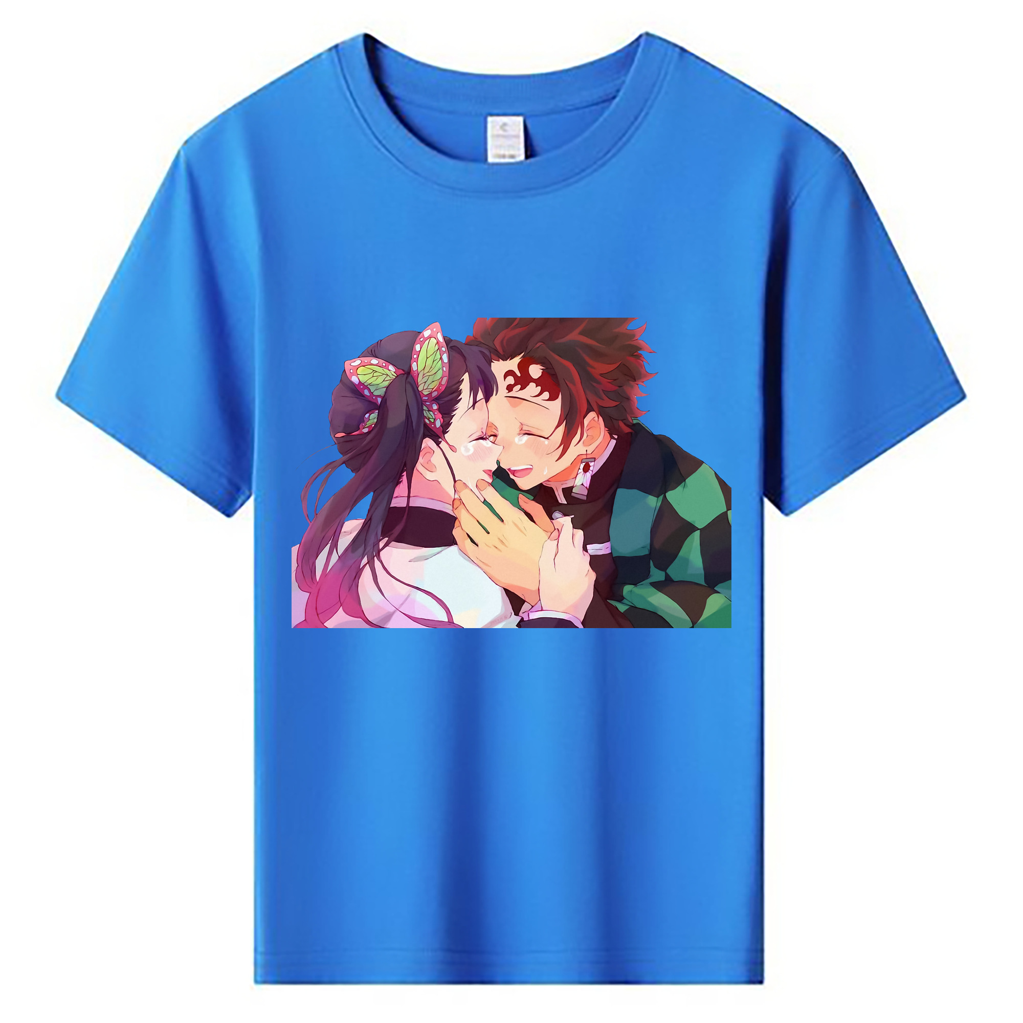（画像用） 鬼滅の刃 竈門 炭治郎／かまど たんじろう Kamado Tanjirou 綿100％キッズTシャツ（フロントプリント）